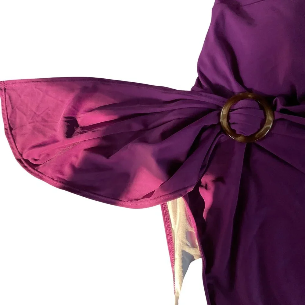 NWT Eloquii Womens One-Shoulder Purple  Tortoise Ring Accent Sz 18 NEW - Picture 5 of 7